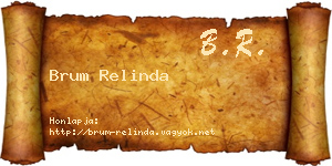 Brum Relinda névjegykártya